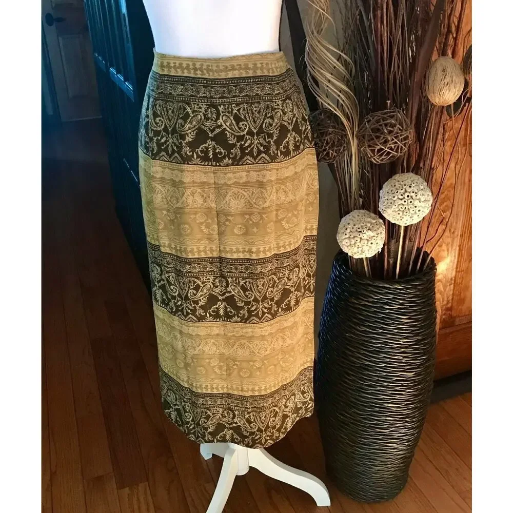 Jones New York Petite Silk Maxi Skirt Sz 10P